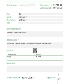 Common GLP-1 peptide blind test (Semaglutide, Tirzepatide and Retatrutide)